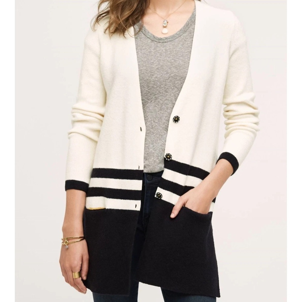 Angel of the North Anthropologie Varsity Sweater Size L Mid-length Cardigan